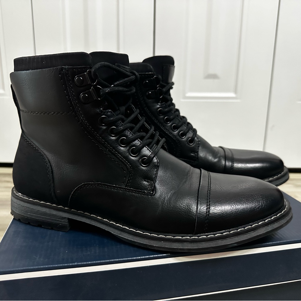 Club Room Mens Frederick Cap Toe Boots Black Us 95m